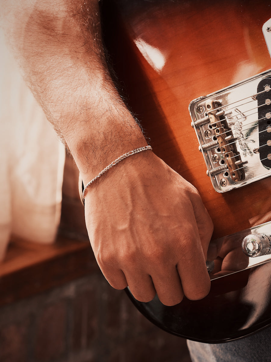 Silver Figaro Bracelet